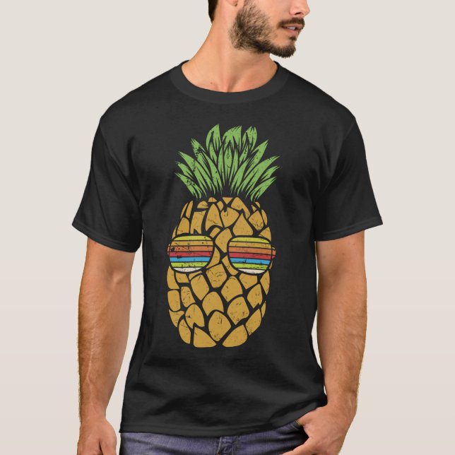 Ananas Früchte mit Sonnenbrille Niedlicher Sommer  T-Shirt (Vorderseite)