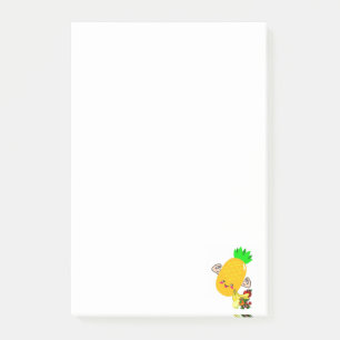 Ananas-Früchte nach der Einfuhr Post-it Klebezettel