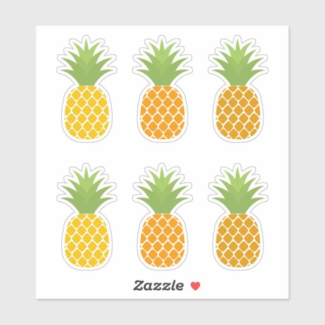 Ananas Früchte nach Maß geschnitten Vinyl Stickers Aufkleber (Blatt)