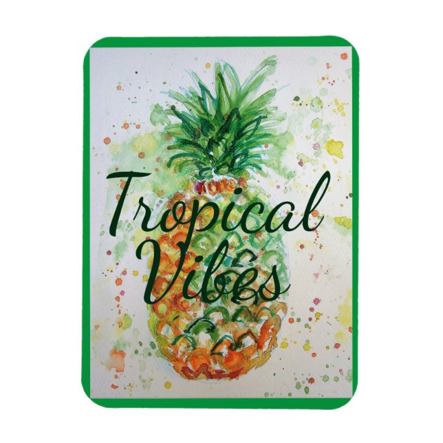 Ananas Fruchtfutter tropische Früchte Orange Limon Magnet (Vertikal)