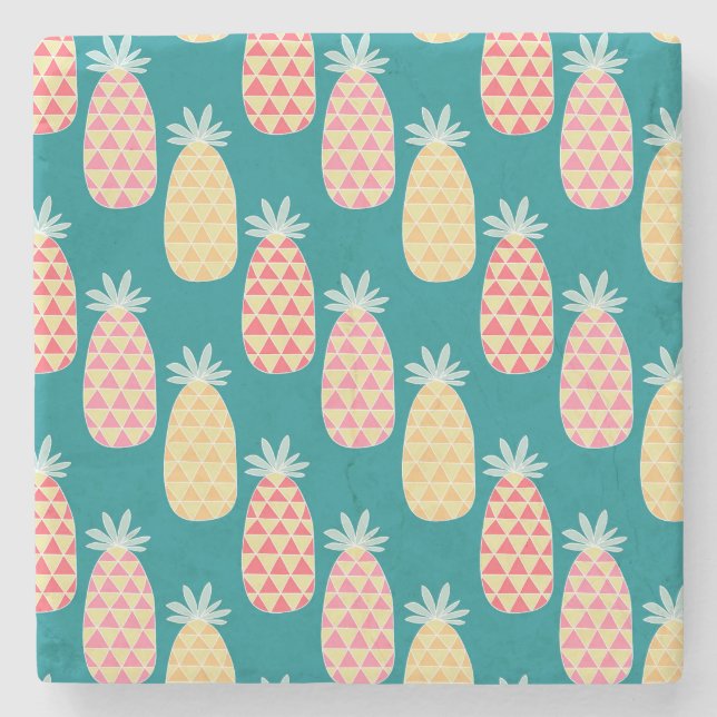 Ananas-Gekritzel-Muster 2 Steinuntersetzer (Vorderseite)