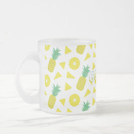 Ananas Gelb Grüne Frucht Muster Modern Mattglastasse