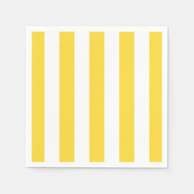 Ananas, gelb, weiß XL Streifen Muster Serviette (Vorderseite)