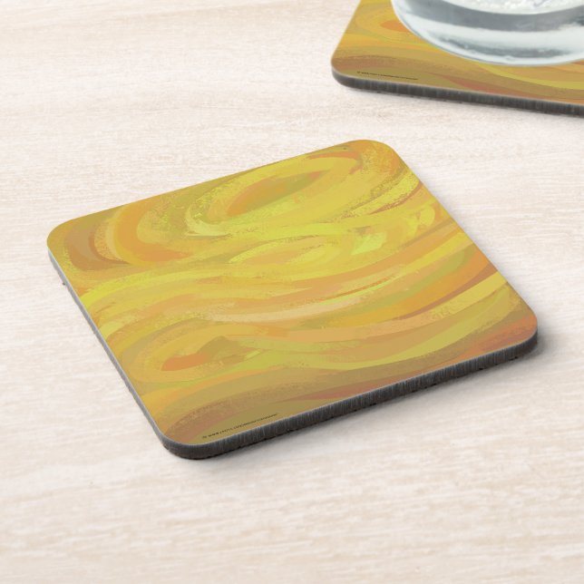 Ananas Gelber Swirl Getränkeuntersetzer (Linke Seite)