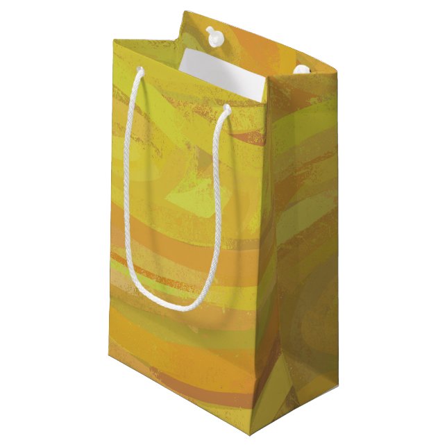 Ananas Gelber Swirl Kleine Geschenktüte (Vorderseite Schrägansicht)