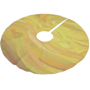 Ananas Gelber Swirl Polyester Weihnachtsbaumdecke