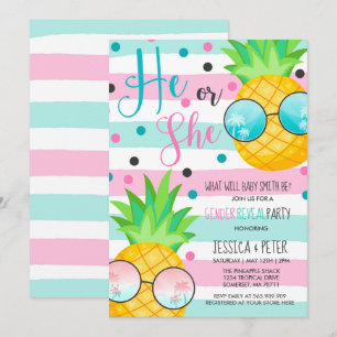 Ananas Genre Reveal Invitation Reveal Hawaiian Rev