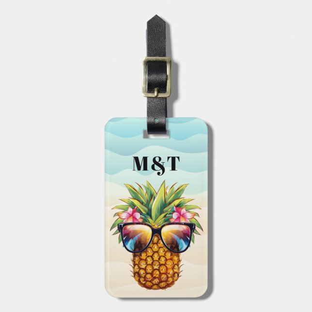 Ananas-Gepäckmarken Gepäckanhänger (Vorderseite vertikal)