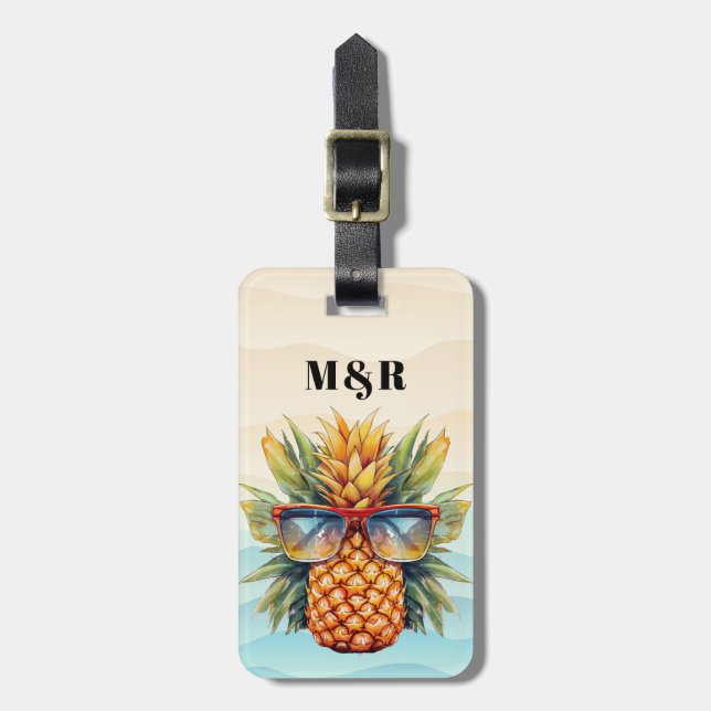 Ananas-Gepäckmarken Gepäckanhänger (Vorderseite vertikal)