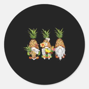 Ananas Gnome Strände Sommer Aloha Hawaii Hawai Runder Aufkleber