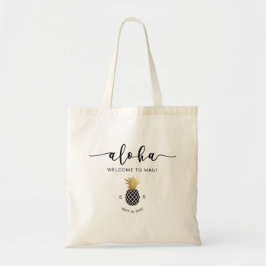 Ananas-Gold-Aloha-Hochzeit in Urlaubsort Tragetasche