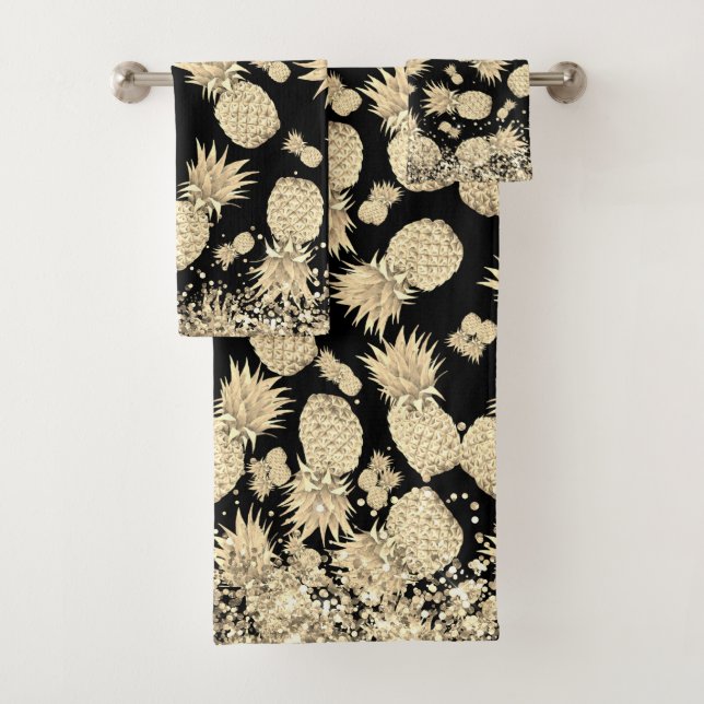 Ananas Gold amusant avec Parties scintillant Or (En situation)