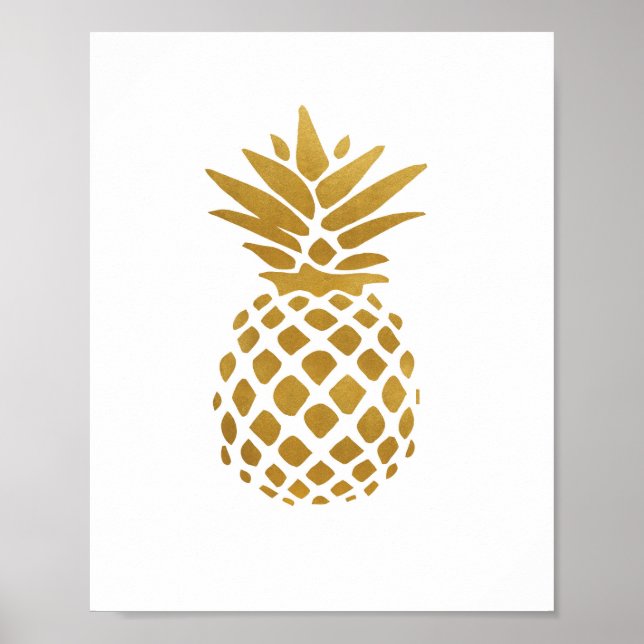 Ananas Gold - Kunstdrucken Poster (Vorne)