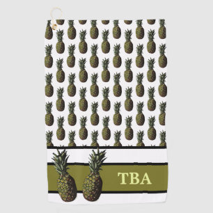 Ananas-Golf-Handtuch - Personalisiertes Monogramm Golfhandtuch