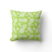 Ananas grafische Blume tropisches grünes Kissen