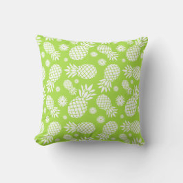 Ananas grafische Blume tropisches grünes Kissen