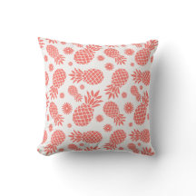 Ananas grafische Blume tropisches Korallenkissen