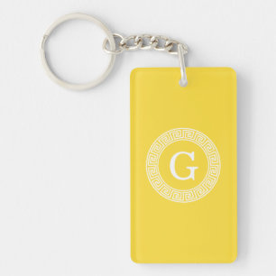 Ananas griechischer Schlüsselrahmen erste Monogram Schlüsselanhänger