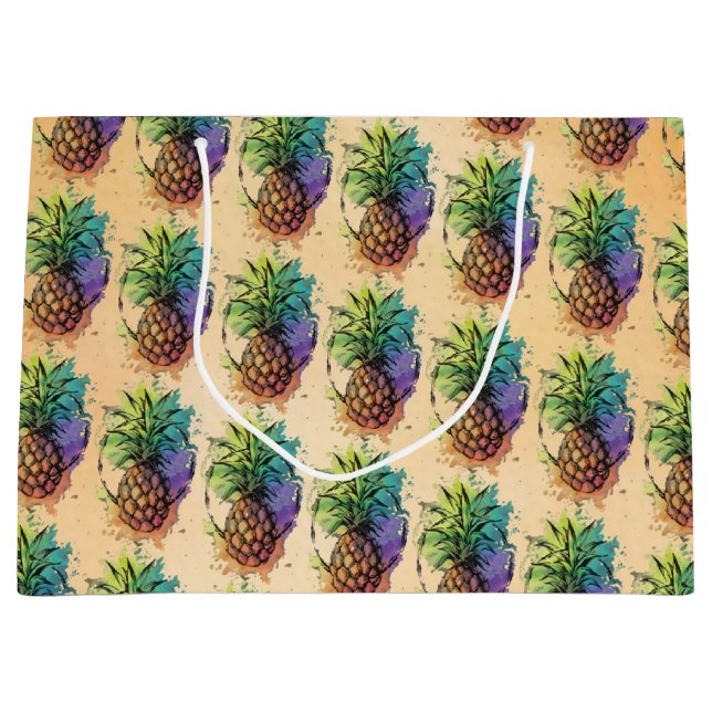 Ananas Große Geschenktüte (Vorderseite)