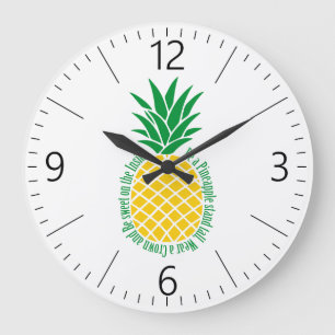 Ananas Große Wanduhr