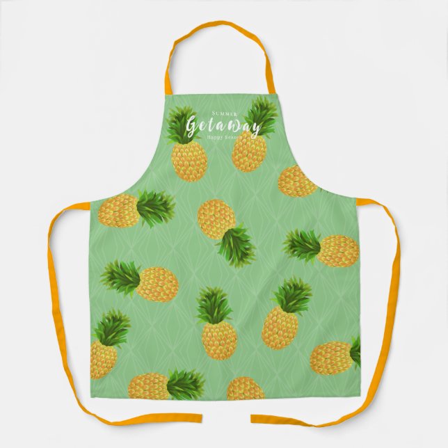 Ananas Grün Schürze (Vorderseite)