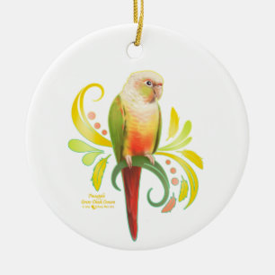 Ananas Grüne Wange Conure Keramik Ornament