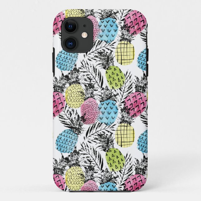 Ananas Grunge Palms Case-Mate iPhone Hülle (Rückseite)