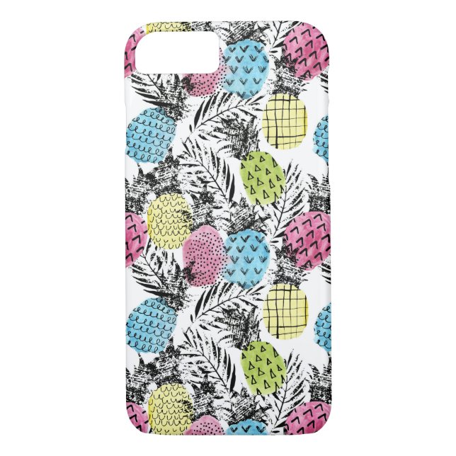 Ananas Grunge Palms Case-Mate iPhone Hülle (Rückseite)