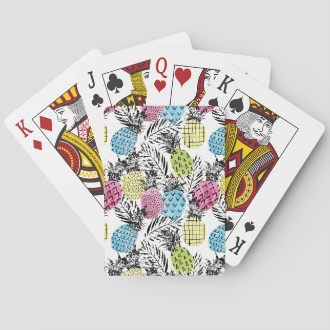 Ananas Grunge Palms Spielkarten (Rückseite)