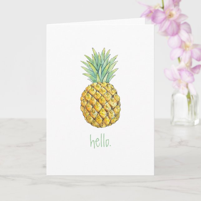 Ananas Grußkarte Karte (Orchidee)