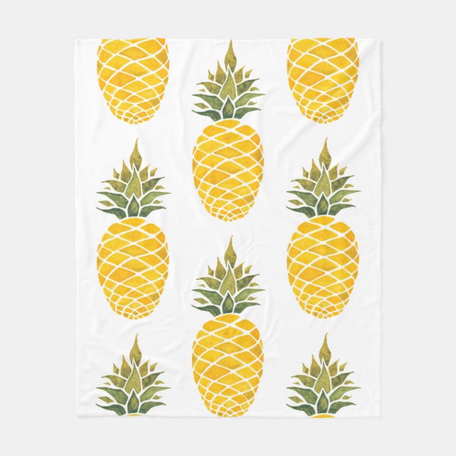 Ananas. Handgemalte Aquarellbilder w Fleecedecke (Vorderseite)