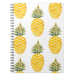 Ananas. Handgemalte Aquarellbilder w Notizblock