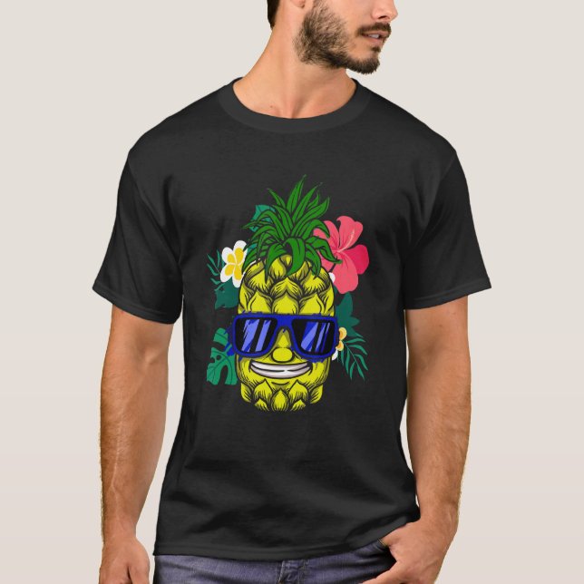 Ananas Hawaiian Aloha Tropical Honolulu Frauen m T-Shirt (Vorderseite)