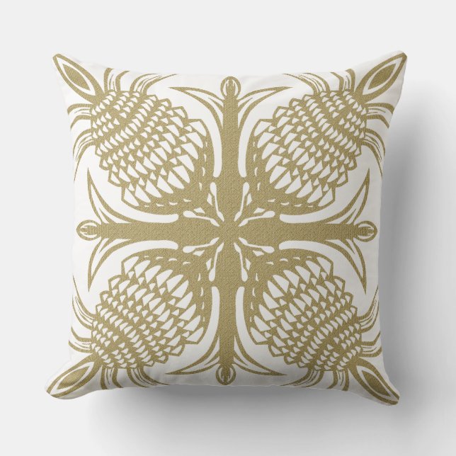 Ananas Hawaiianisches Steppkissen Kissen (Vorderseite)