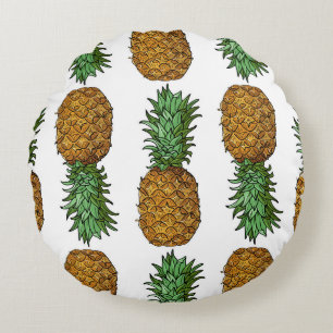 Ananas-Helligkeit: Sommer-Tropische Illustration Rundes Kissen