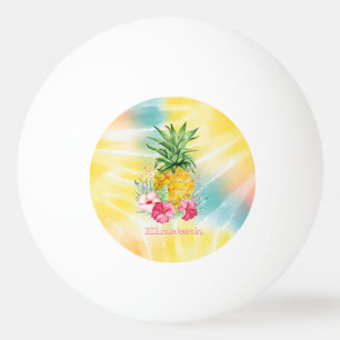 Ananas, Hibiskus-Wasserfarbe-Regenbogen-Tie Dye  Tischtennisball