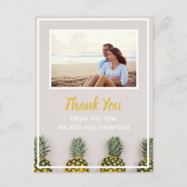 Ananas Hochzeit Danke Foto Tropical Ankündigungspostkarte