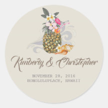 Ananas-Hochzeit im tropischen Meer