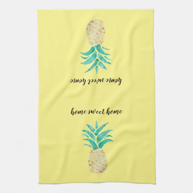 Ananas Home Sweet Home Serviette de cuisine (Vertical)