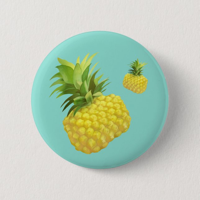 Ananas-Illustration Button (Vorderseite)