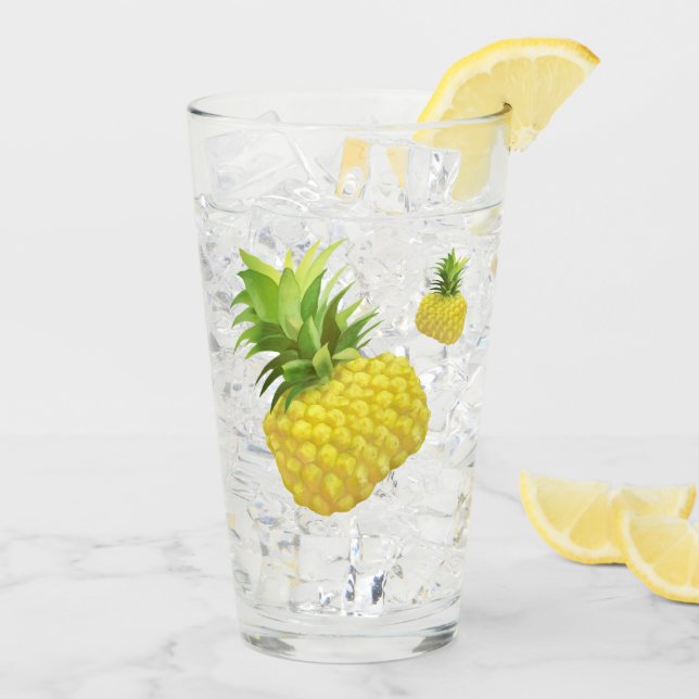 Ananas-Illustration Glas (Rückseite Ice)