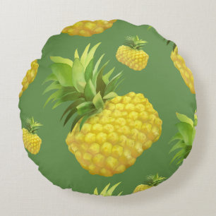 Ananas-Illustration Rundes Kissen