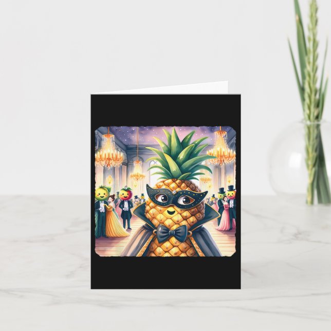 Ananas im Masquerade Ball Karte (Vorderseite)