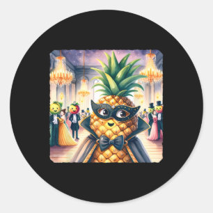Ananas im Masquerade Ball Runder Aufkleber