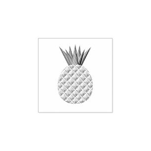 Ananas in Schwarz und Weiß Gummistempel