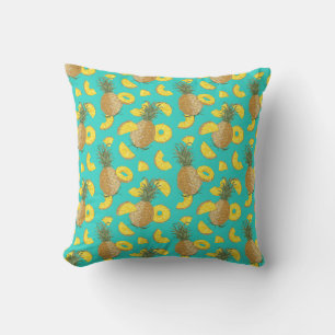 Ananas in türkisfarbener Farbe Kissen