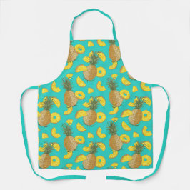 Ananas in türkisfarbener Farbe Schürze