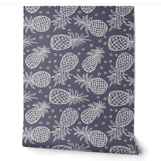 Ananas in Violett mit Mini-Wachs Tapete (Abrollen)