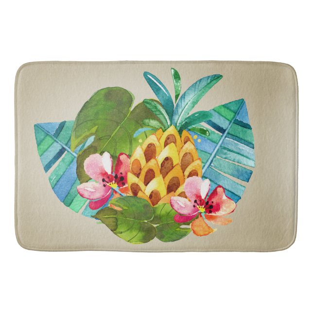 Ananas Island Willkommen Badematte (Vorderseite)