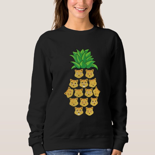 Ananas Katze - Katze Sweatshirt (Vorderseite)